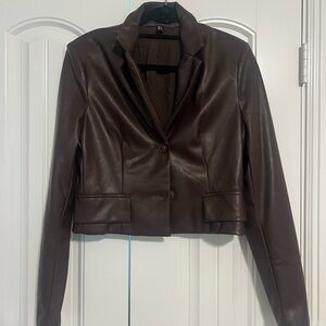 Women's Faux Brown Leather Jacket